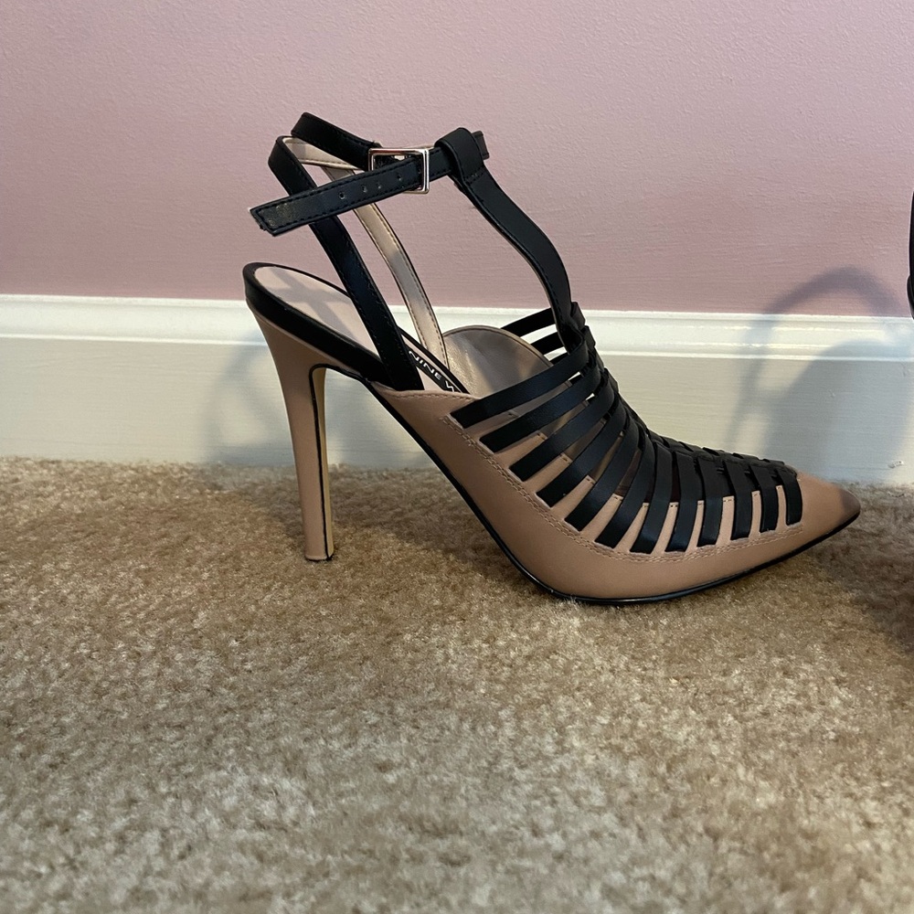 Tan and Black Heel